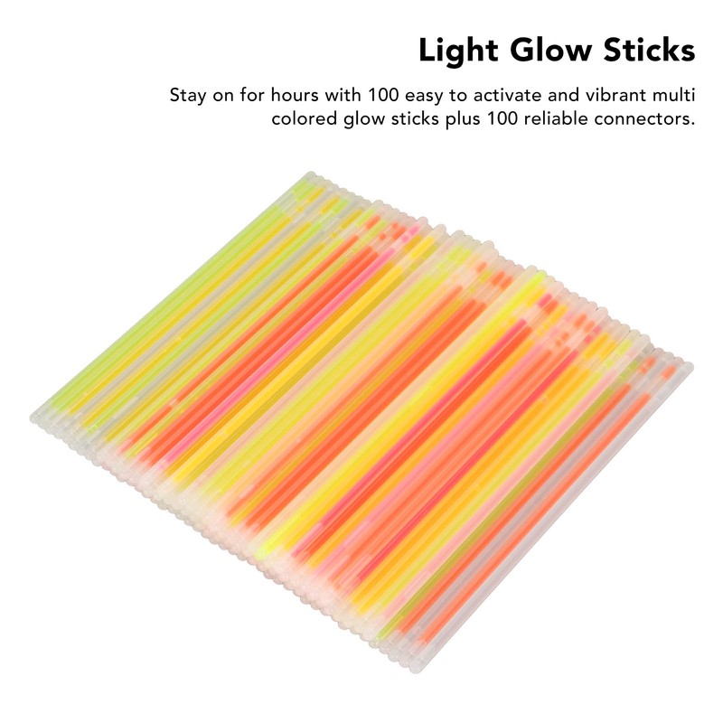 100PCS Glow Sticks Safe Waterproof Light Sticks Glow in The