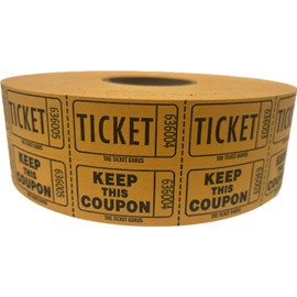 THE TICKET GURUS-Double Raffle Ticket Roll : roll of 2000-(Orange)
