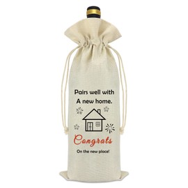 House Warming Gifts New Home Gift for Her Him Wine Bags Homeowner Gift Housewarming Gift for New House New Home Owners Gift Realtor Gift to Clients Christmas Party Decorations Wine Bottle Cover