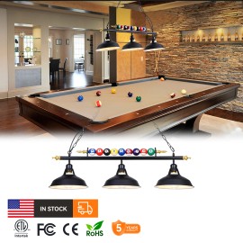 USA/Canada Stock ETL Listed 3/4-Light Retro Billiard Pool Table Light Vintage Snooker Pendant Lamp for Game Room Fast DeliveryLamp Power(W): 60, Product Size: 69*36*17cm