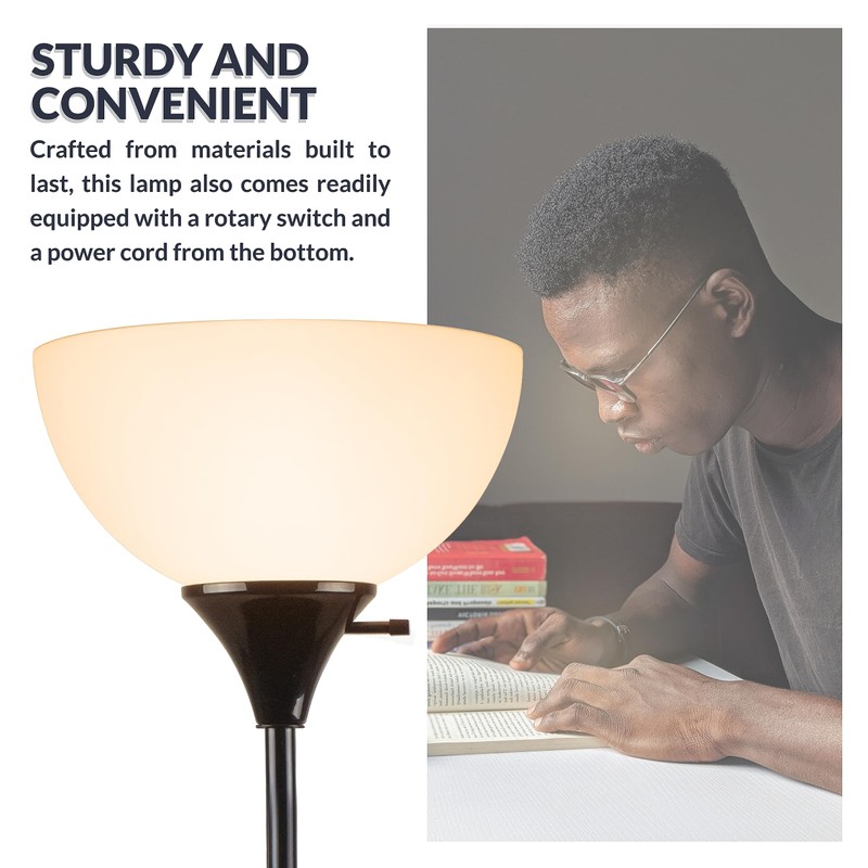 Newhouse Lighting 71-in. Charles Black Modern Standing Lamp NHFL-CH-BK, Floor