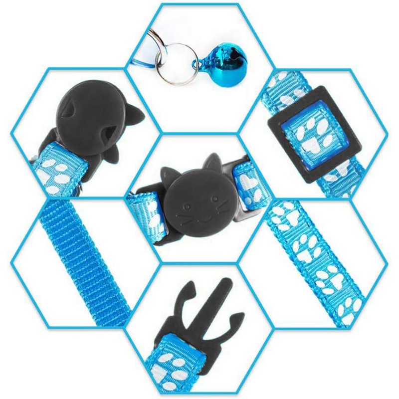 Hepplly 2X Safety Cat Collars Quick Release with Bell,Adjustable 20-32cm