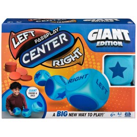 Spin Master Games, Left Center Right Giant Edition, Family Game for Indoor & Outdoor Fun with Big Oversized Board, for Family and Kids, 2-4 Players, Ages 6 & Up