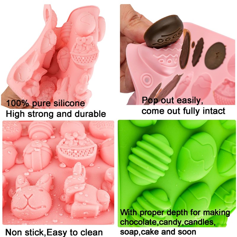 Winerming Easter Egg Silicone Mold for Chocolate 5 Packs Egg