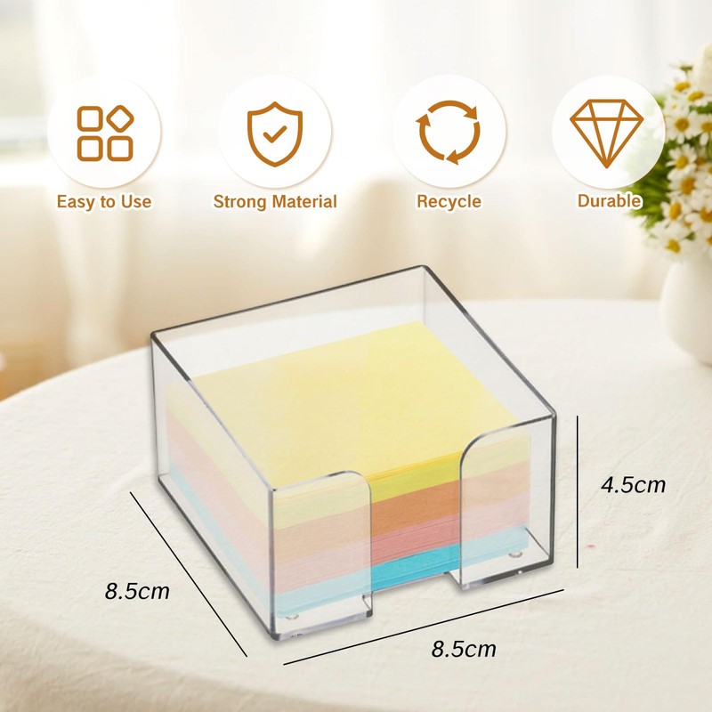 OKKRMGZ Acrylic Post It Holder for Desk Clear Self Stick