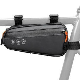 WOTOW Bolsa Triangular para Bicicleta, Bolsa Impermeable Triángulo para Cuadro de Bicicleta, Accesorios Ciclismo Bolsa de Almacenamiento para Bicicleta Montaña Carretera (Negro)