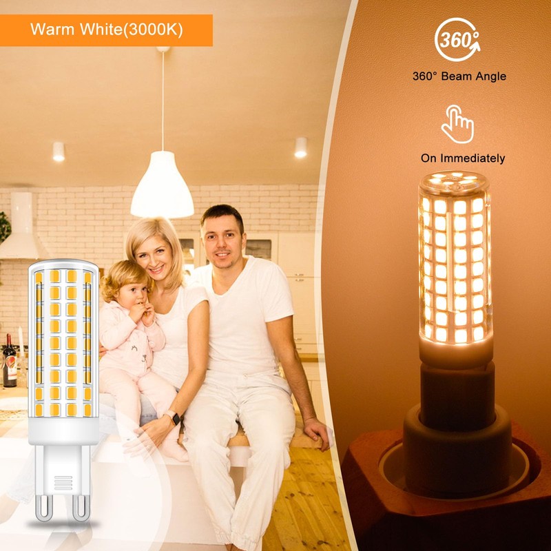 Dimmable G9 LED Bulb 3000K Warm White, T4 G9 6W