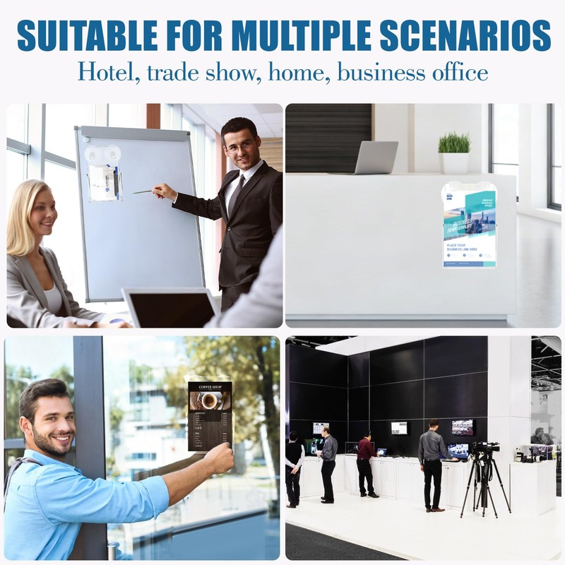 2 Pcs Clear Acrylic Brochure Holder with Suction Cups,Wall Mount