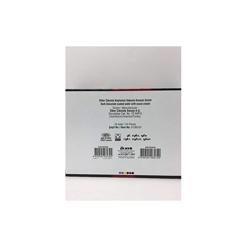 Ulker Bitter Chocolate Wafer, 24 Pieces