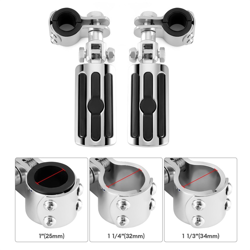 Bravema Highway FootPegs Fit for Motorcycle 1 inch to 1