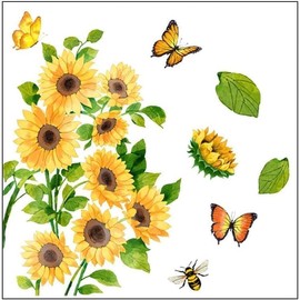 Yellow Sunflower Butterfly Bathroom Toilet StickersSelf-Adhesive Waterproof PVC Wall Murals Floral Toilet Lid Decals Sticker Home Art Decor DIY Removable Waterproof Toilet Sticker Toilet Lid Decals
