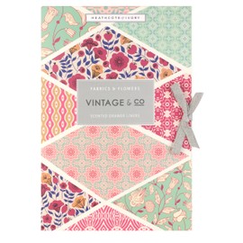 Vintage & Co Beauty Fabric & Flowers Scented Drawer Liners | Add Style to Drawers & Wardrobes | Kitchens & Bedrooms | Vegan Friendly | 6 Sheets