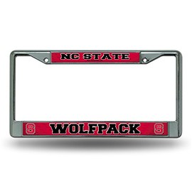 NC State Wolfpack Chrome Metal License Plate Frame