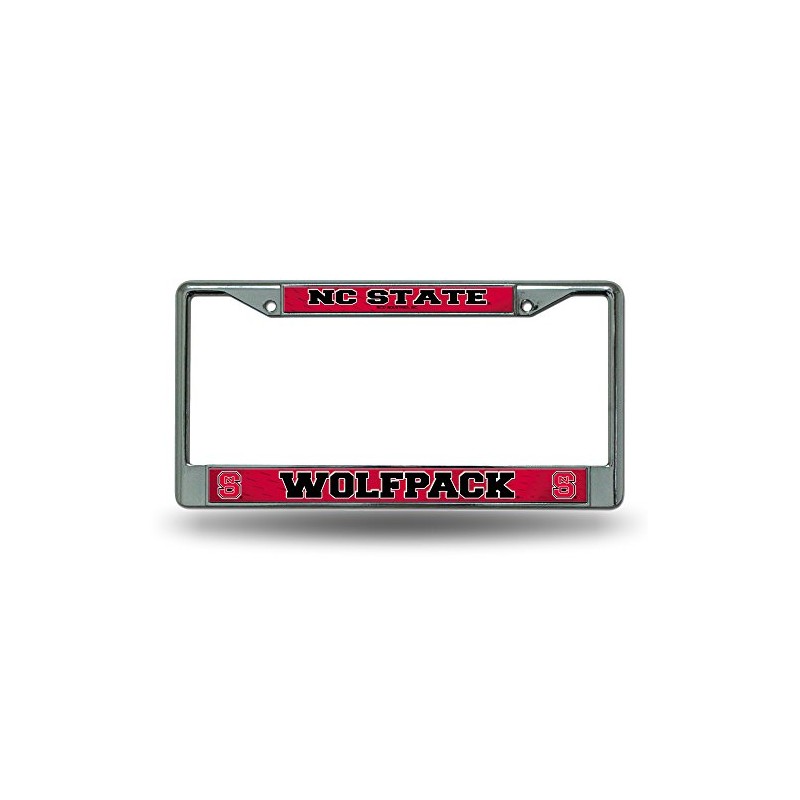 NC State Wolfpack Chrome Metal License Plate Frame