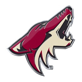 FANMATS 60498 Arizona Coyotes Heavy Duty Aluminum Embossed Color Emblem, Auto Emblem Decal