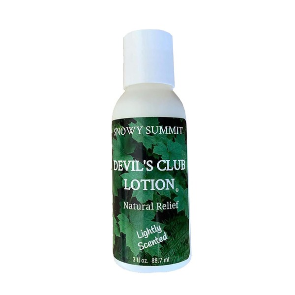 Snowy Summit Devil's Club Lotion - All-Natural Herbal Moisturizer for Dry Skin - Body Lotion with Olive, Avocado & Almond Essential Oil - Handcrafted by Alaskans - Non-Greasy, Absorbs Easily - 3 oz.