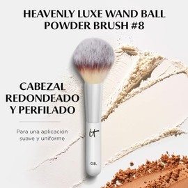 It Cosmetics Heavenly Luxe Wand Ball Powder - Brocha para Polvo Facial Suelto o Compacto, Para Una Aplicación Suave y Difuminada, Acabado Sin Poros ni