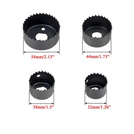 TOP-VIGOR Hole Saw Kit 1-1/4 Inch 32 mm to 2-1/8 Inch 54 mm, M42 Bimetallic Hole Saw Cr-V Steel Drill Bit for Wood Plastic PVC Board Drywall 5 in1 Set