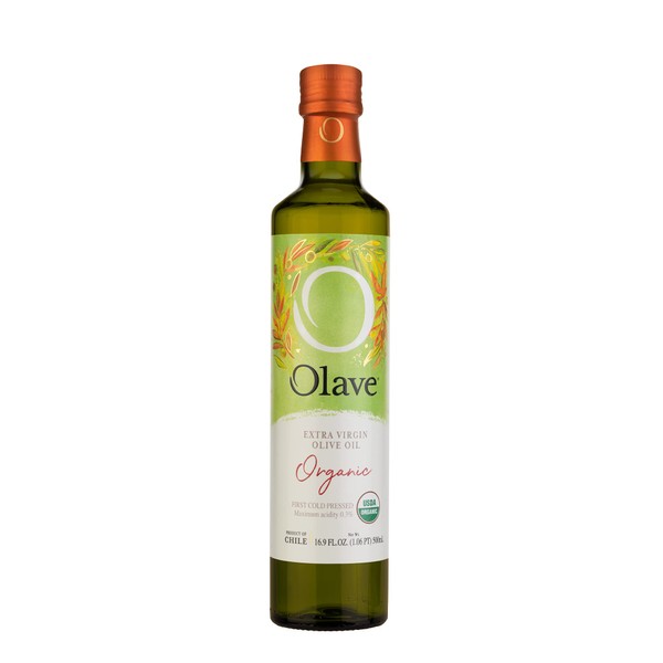 Aceite de Oliva Chileno Olave - Mezcla de Aceite de Oliva Virgen Extra - Primera Prensa en Frío - 500 ml Aceite de Oliva Sabroso para Ensaladas, Verduras, Pan y Sopa - Aceite de Oliva Orgánico