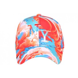 Hip Hop Honour Kappe NY, Rot und Blau, Türkis, Original, Wolken – Größe: Einheitsgröße – Farbe: Rot – Herren