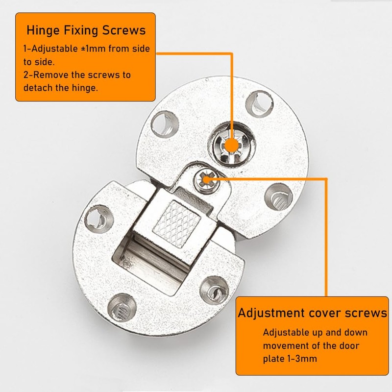 2 PCS 90 Degree Page Turning Axis Adjustable Cabinet Door