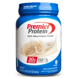 Premier Protein 100% Whey Protein Powder,Vanilla shake,30g Protein, 23.3 z,1.7LB