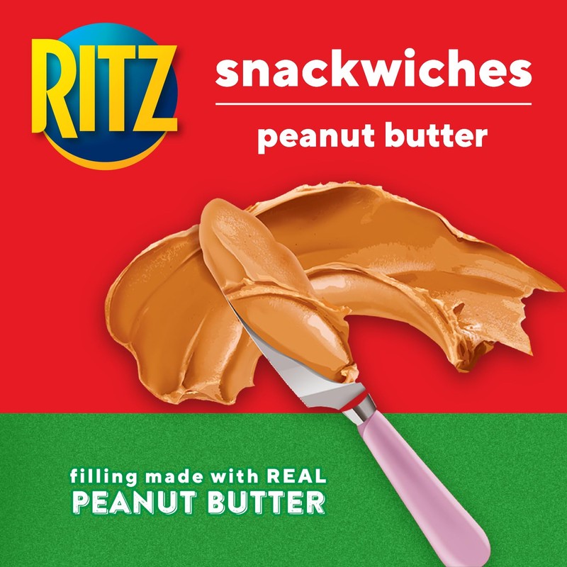 RITZ Peanut Butter Cracker Snackwiches, Filling Made With Real Peanut