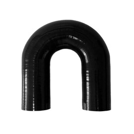 Haturmyko 180 Degree U Bend Shape Silicone Coupler Hose 1.75" ID (45mm) 4-Ply Reinforced Universal Silicone Elbow Pipe for Intake Hose Radiator Turbo Coupling Black