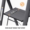 KINGRACK Aluminium 5 Step Ladder, Lightweight Step Stool with Non-Slip