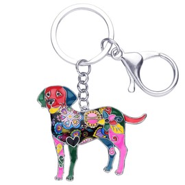 WEVENI Enamel Alloy Labrador Dog Keychain Accessories Pet Jewelry Car Wallet Charms For Women Girls, Multicolor,