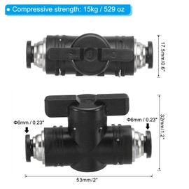PATIKIL 1/4" Pneumatic Ball Valve, 1 Pcs Push to Connect Fittings Quick Connect Tube Fittings Air Flow Control Valve for Pneumatic Systems Automation Manufacturing