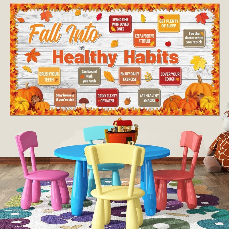 Fall Healthy Bulletin Board Decoration Set Healthy Habits Classroom Decor