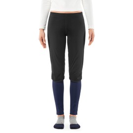 FALKE ESS Women Windproof tights, Size L, Blue, polyamide mix - Sweat wicking, fast drying, water resistant, wind proof, reflective details, protection in warm and cold temperatures