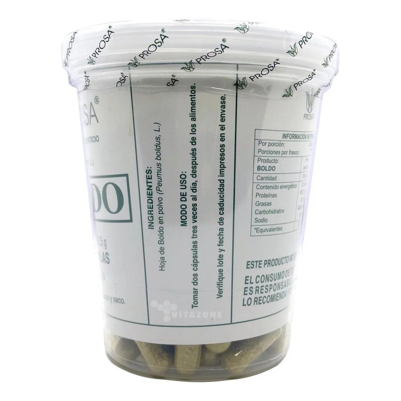 Boldo Prosa 150 Cápsulas De 350 Mg Sabor Sin sabor
