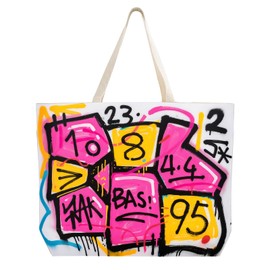 Graffiti Style Digital Print Tote Bag – Spacious Zippered Bag | Washable & Compact | Urban Street Art Pattern | Trendy Accessory for Fashionistas (street graffiti)