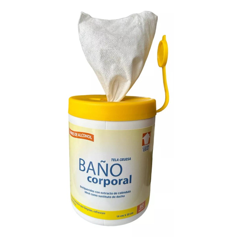 ToallasCleanID Toallitas Húmedas Baño Limpieza Corporal Con Caléndula 80uds