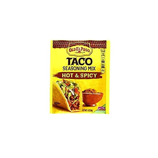 Old El Paso Hot & Spicy Taco Seasoning (Pack of 3) 1 oz Packets