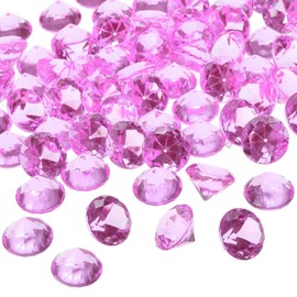 PATIKIL 100Pcs Acrylic Diamonds Vase Fillers Plastic 25mm Fake Crystals Gems Wedding Table Scattering Diamond Confetti for Wedding Decor Bridal Shower Party, Rose Red (500Grams/1Pound)