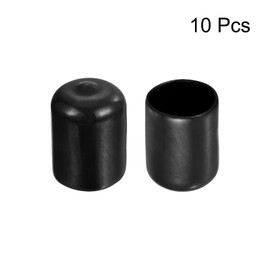QUARKZMAN Pack of 10 Rubber End Caps 19 mm ID Rubber Caps Rubber Plugs Round Protective Caps Protective Cover End Tips Dust Protection for Wire Cable Thread Bolts Screws Pourer Black