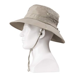 Wide Brim Sun Hat - UV Protection Fishing Hat, Waterproof Boonie Bucket Hat, Outdoor Hiking Safari Summer Hat for Men/Women Dark Grey