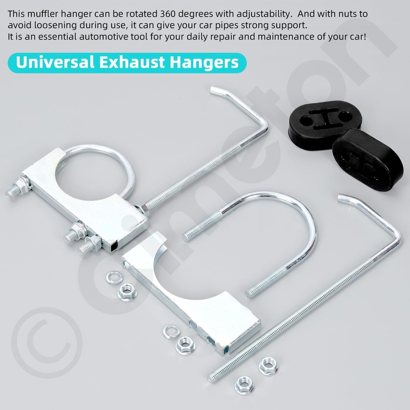 Cimeton 1PCS Exhaust Clamp with Hanger 2.5" Exhaust System Hangers