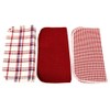 Smart Home Red Plaid Waffle Weave Dish Cloth Set, 16-Piece