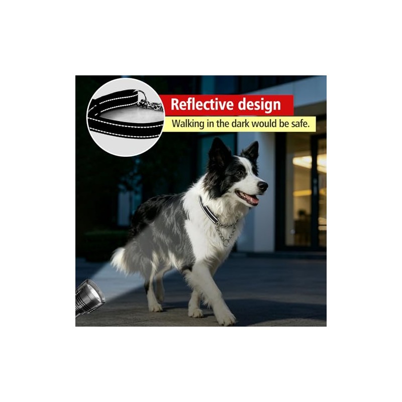 MUNCHI Collar Martingala Acolchado Reflectante, Collar Antitracción Resistente para Perros