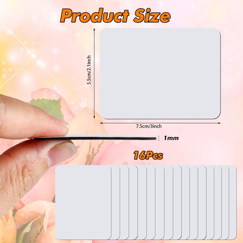 Sublimation Magnet Blanks,16 Pcs Sublimation Blank Refrigerator Magnets Sublimation Refrigerator