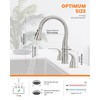 TIORIY 3 Hole Kitchen Faucet with Pull Down Sprayer, Brushed
