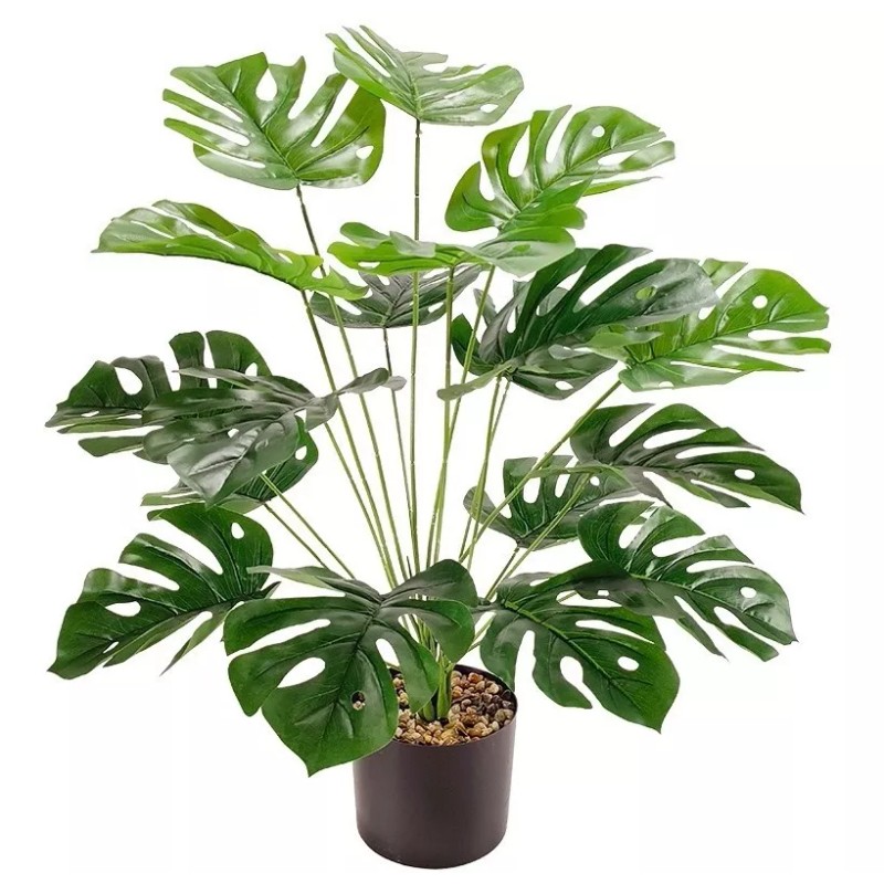 WX 75cm Monstera18hojas Planta Artificial Decoracion Con Maceta
