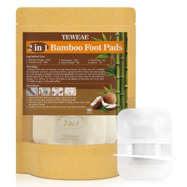 2 in 1 Foot Pads, One-Piece Design Bamboo Vinegar Coconut Foot Pads Improve Sleep and Relaxation, Natural No Off, Not Sticky - Premium Foot Care(10 Pads)