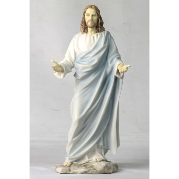 11.75 Inch Jesus with Open Arms Decorative Statue Figurine, White