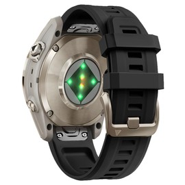 OUTVI Watch Band for Garmin Fenix 5S 6S 7S Pro Solar Silicone Light Gold Buckle Quick Fit 20mm Bands Replacement for Garmin Epix Pro Gen 2 42mm Descent Mk2S/3/3i for Women Night Black