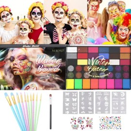 Kit De Pintura Facial Maquillaje Corporal Base Agua 42 Color                                                                                          
